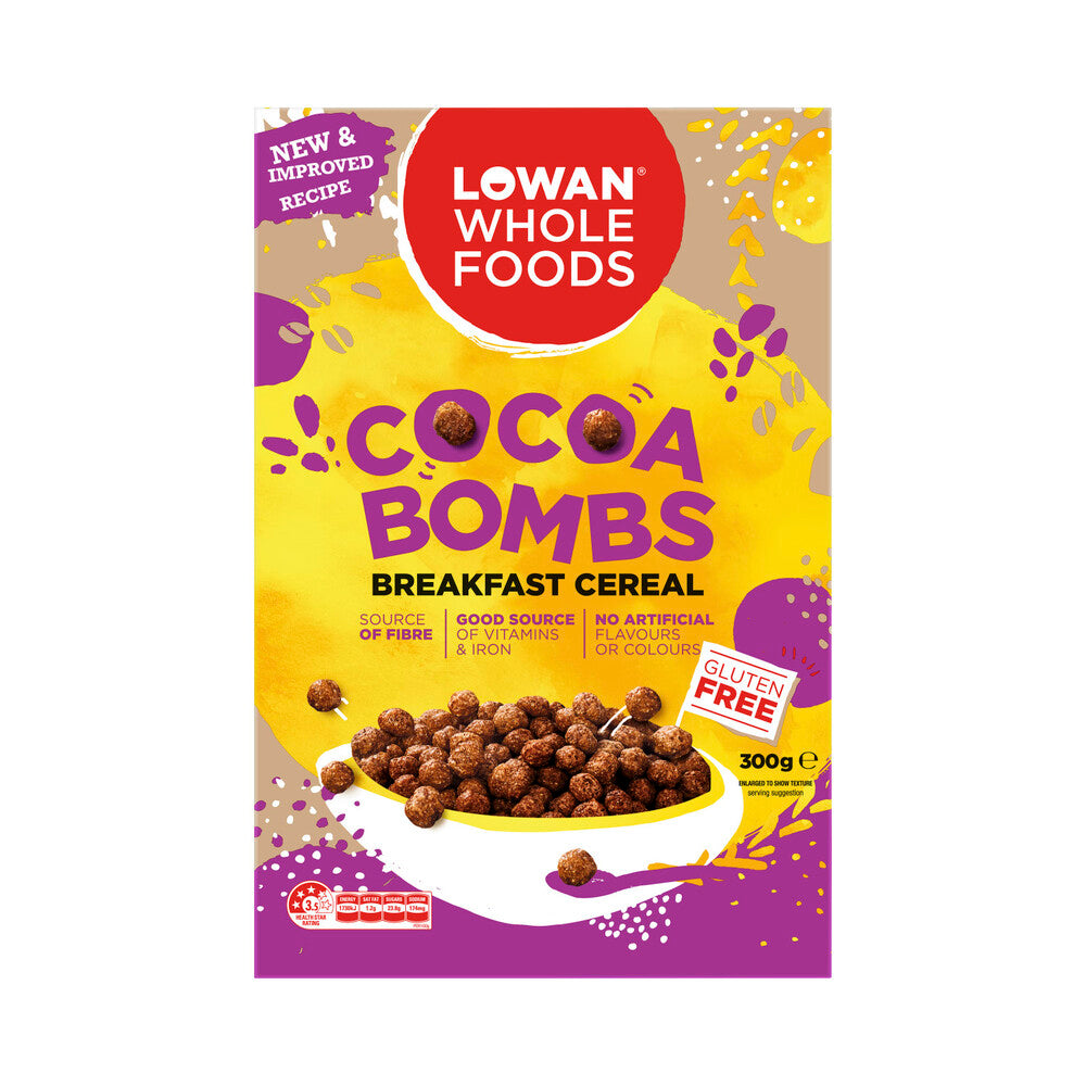 Lowan Cocoa Bombs Gluten Free Cereal - 300g