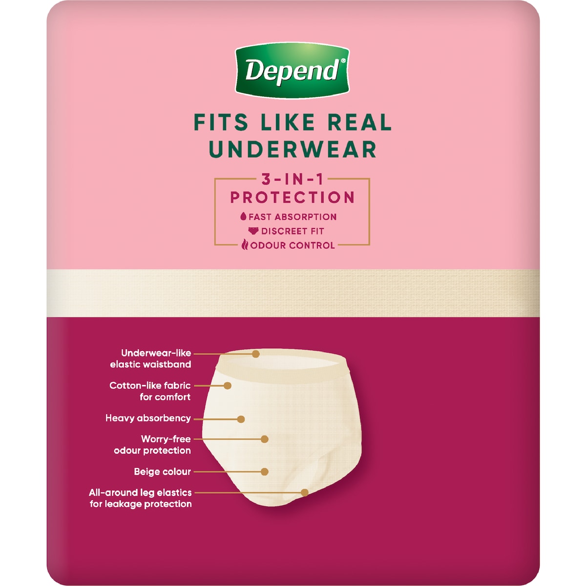 Depend Real Fit Regular Incontinence Underwear For Women X-large 8 Pack