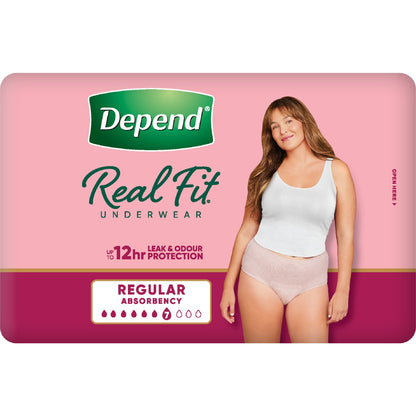 Depend Real Fit Regular Incontinence Underwear For Women X-large 8 Pack