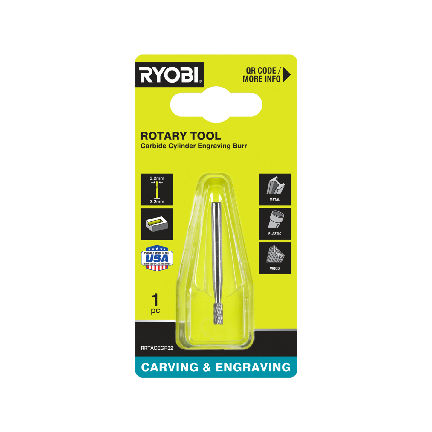 Ryobi Rotary Carbide Engraving Burr - 3.2mm