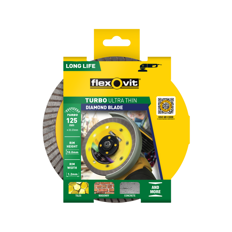 Flexovit 125 x 22 x 1.2mm Ultra Thin Turbo Diamond Blade
