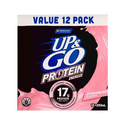 UP&GO Protein Energize Strawberry Fridgepack 12x250ml - 3L