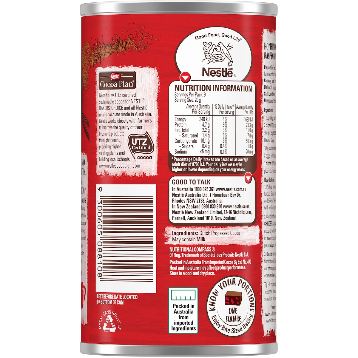 Nestle Bakers Choice Cocoa Powder 190g