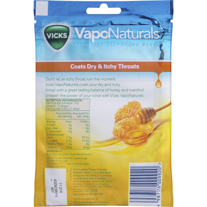 Vicks Vapo Naturals Honey Drops 19 Pack