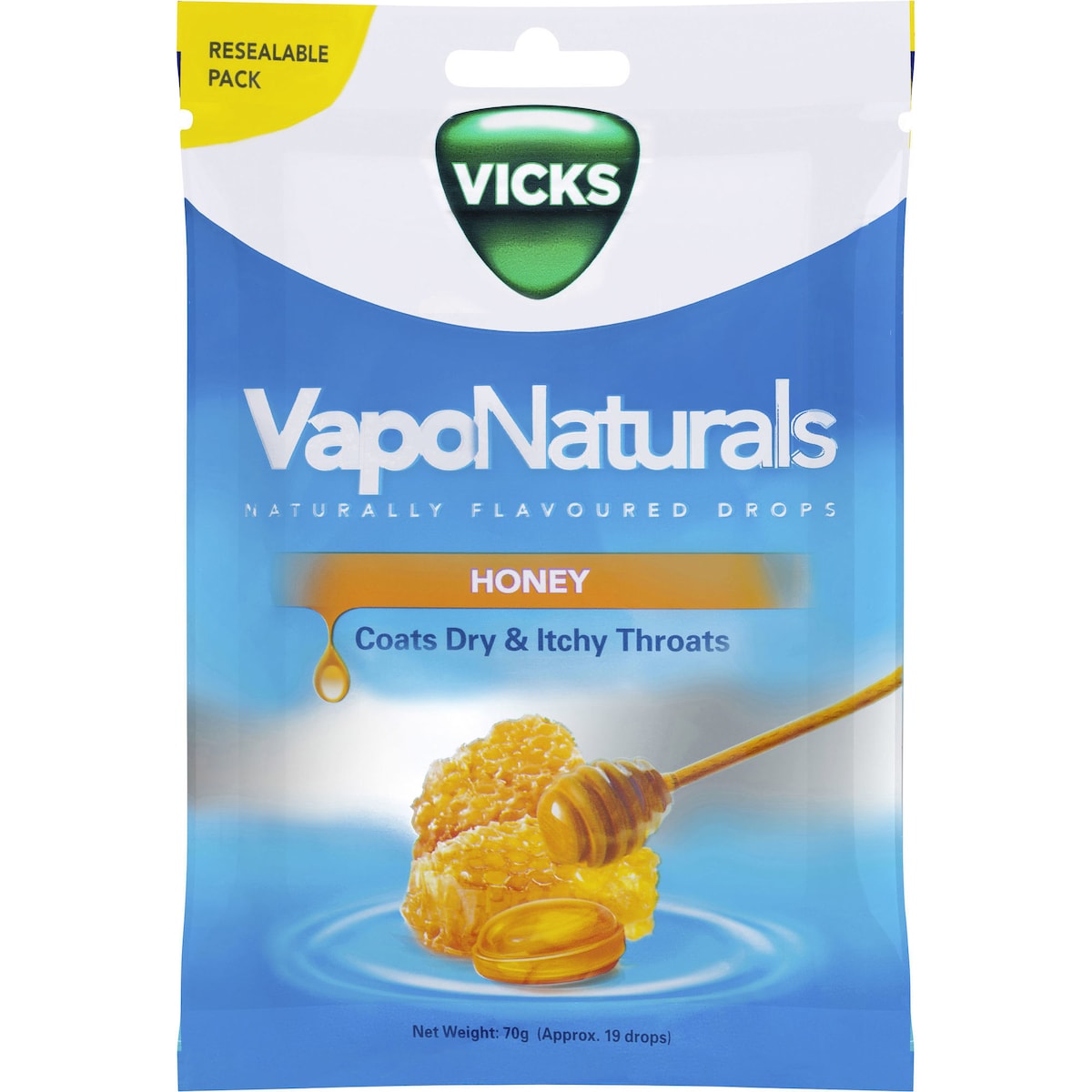 Vicks Vapo Naturals Honey Drops 19 Pack
