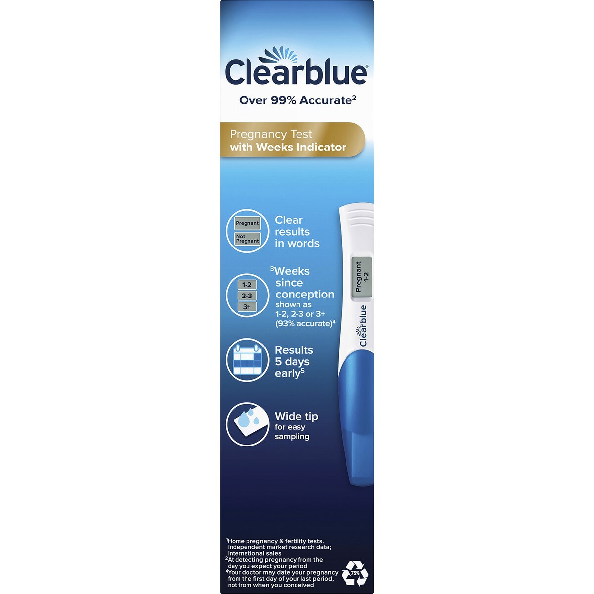 Clearblue Digital Pregnancy Test, Weeks Indicator Each
