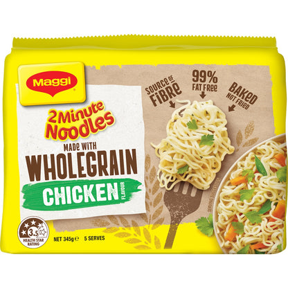 Maggi 2 Minute Wholegrain Chicken Flavour Instant Noodles 5 pack