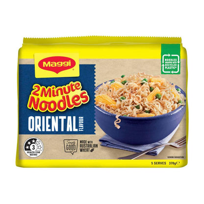 Maggi 2 Minute Instant Noodles Oriental Flavour 5 Pack - 370g