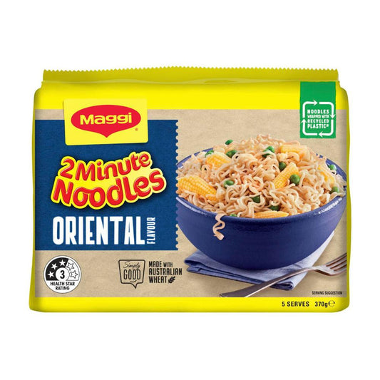 Maggi 2 Minute Instant Noodles Oriental Flavour 5 Pack - 370g