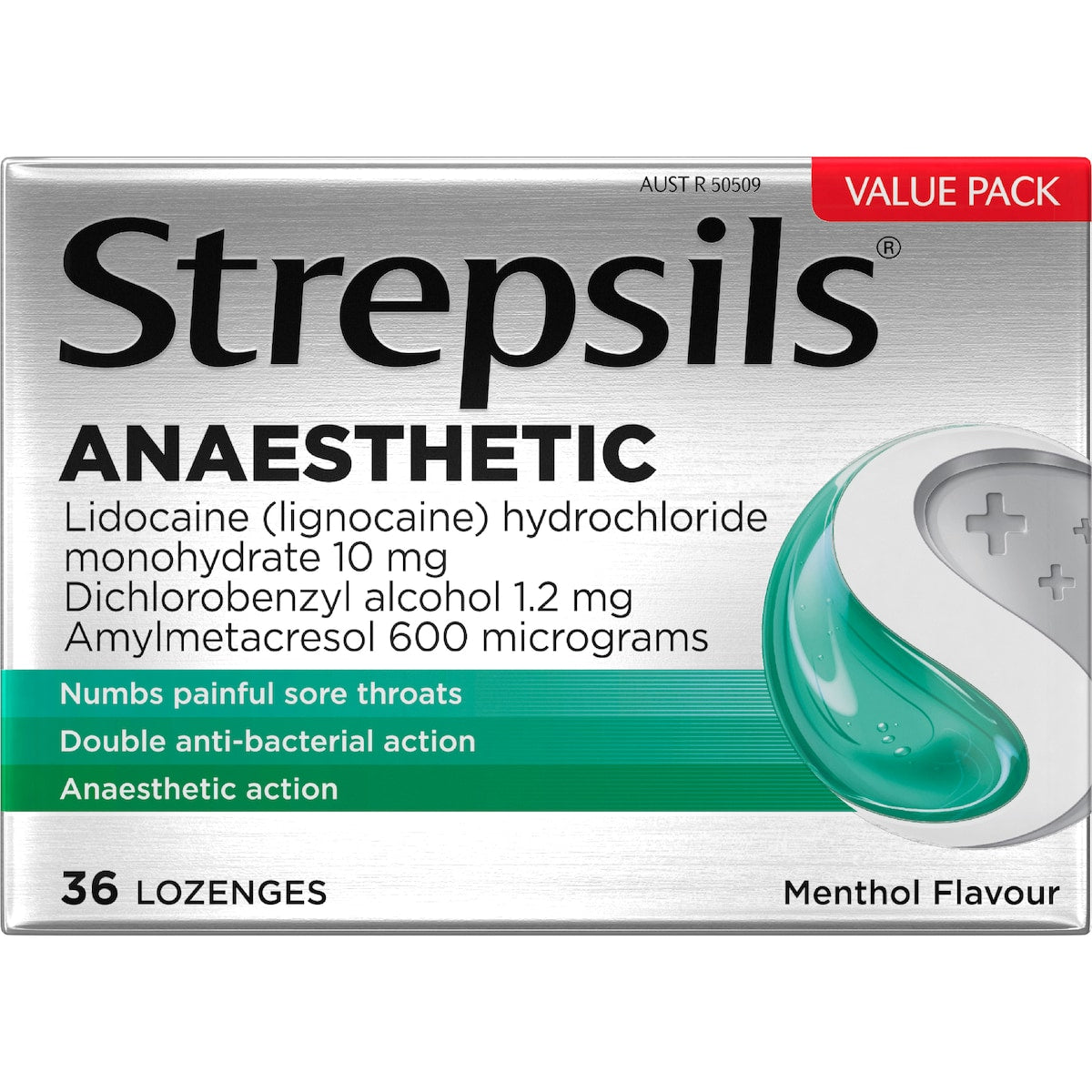 Strepsils Plus Anaesthetic Sore Throat Numbing Pain Relief Lozenges 36 Pack