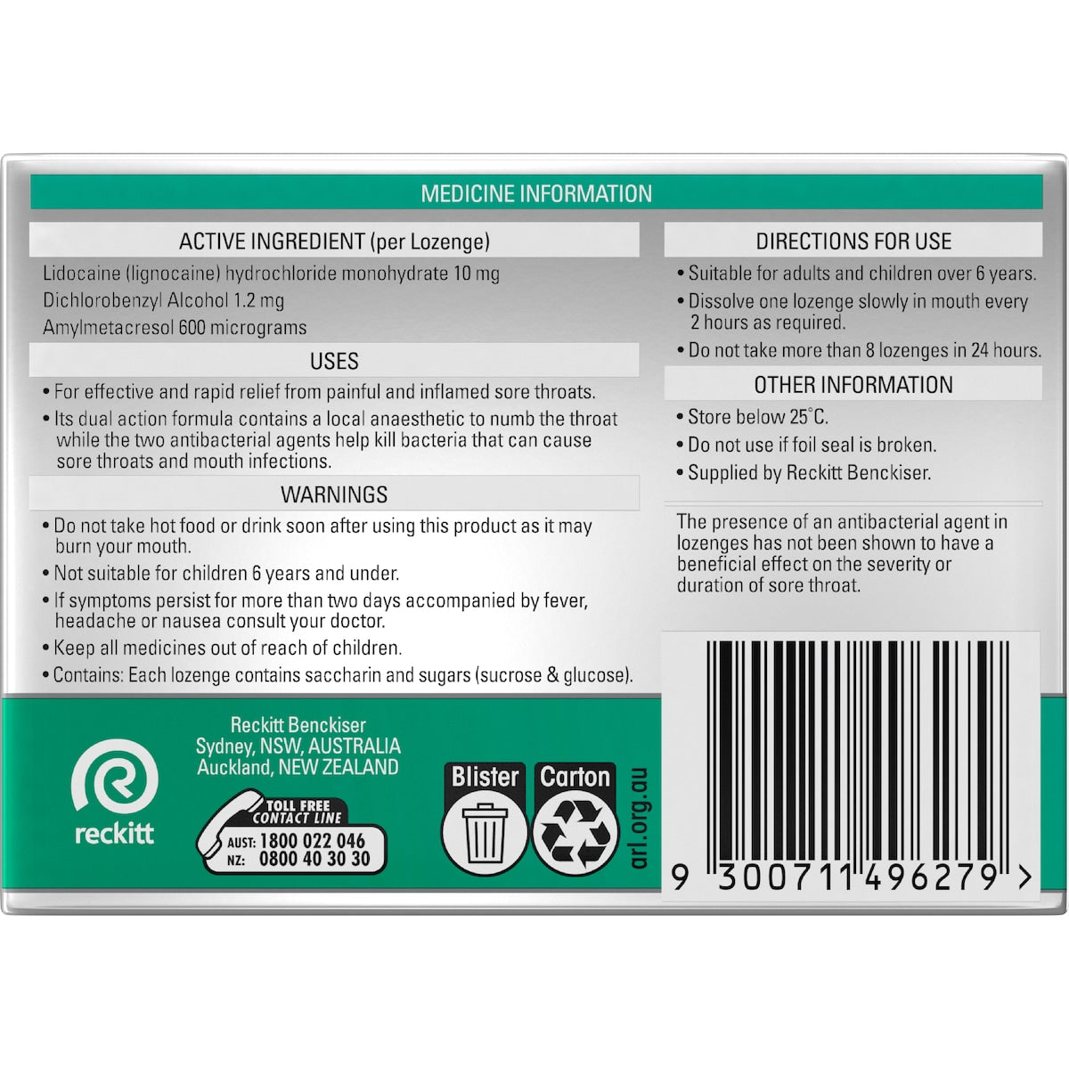 Strepsils Plus Anaesthetic Sore Throat Numbing Pain Relief Lozenges 36 Pack