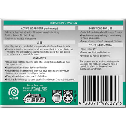 Strepsils Plus Anaesthetic Sore Throat Numbing Pain Relief Lozenges 36 Pack