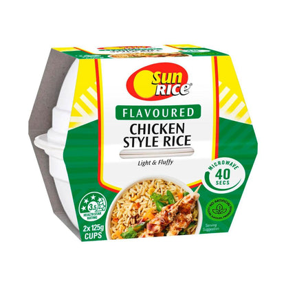 Sunrice Microwave Chicken Style Flavoured Rice Cups 2 X 125g