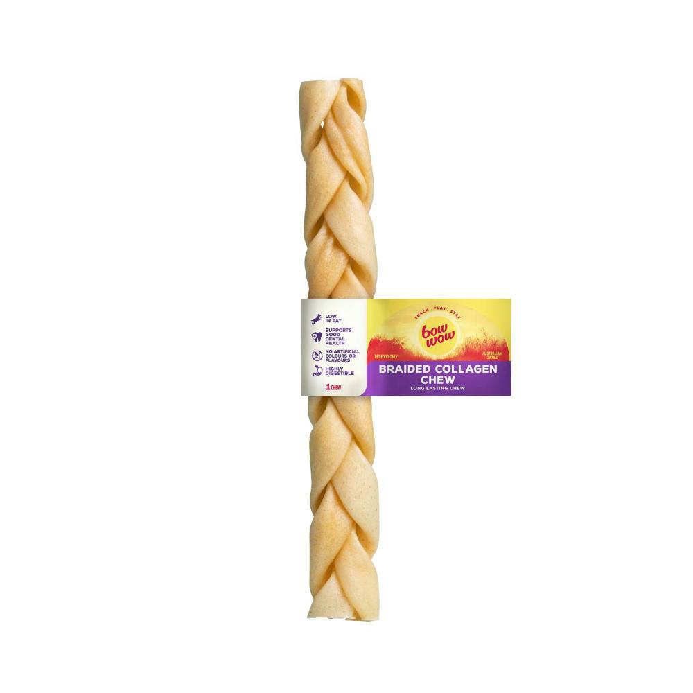Bow Wow Braided Collagen Stick 10in Dog Treat - 1 Pack