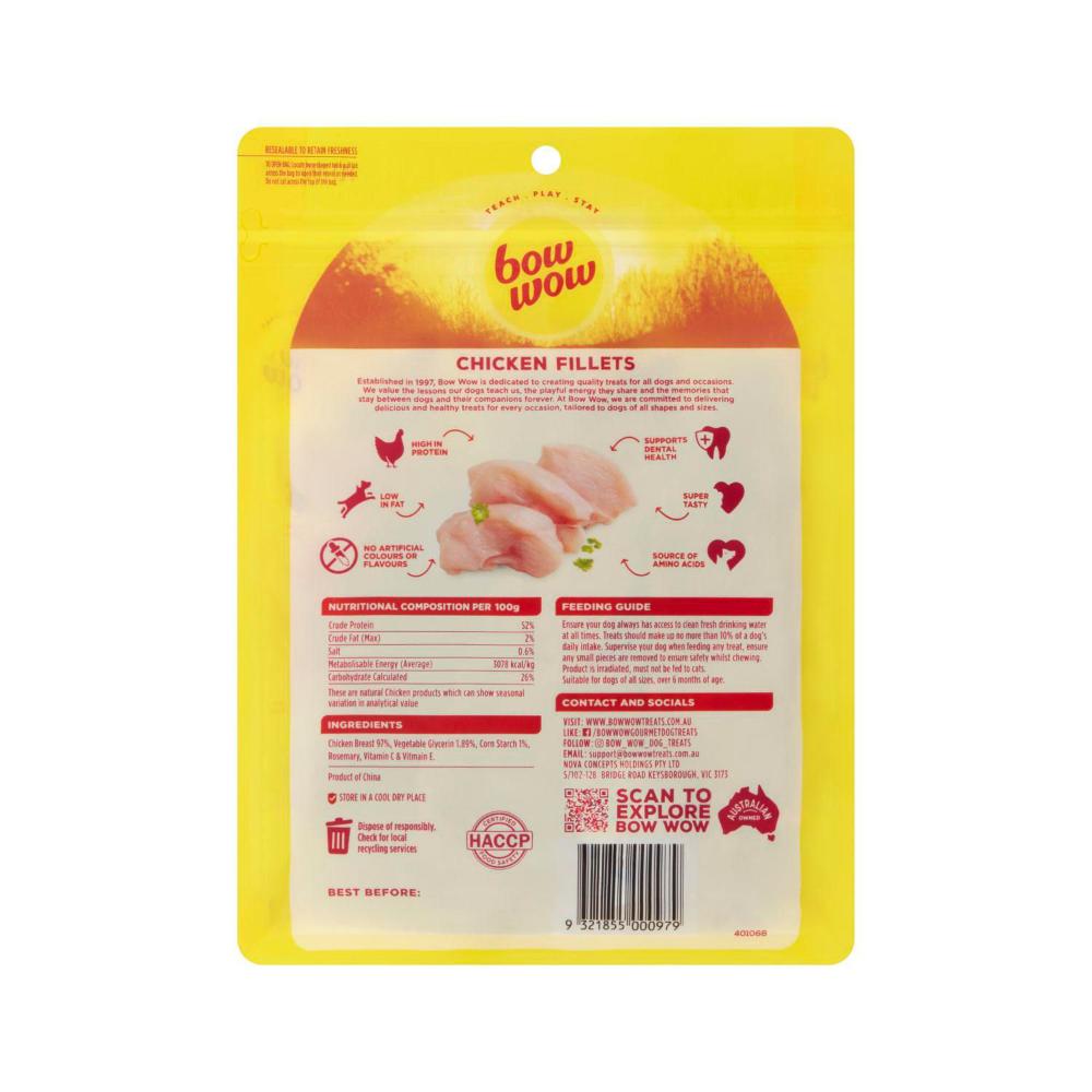 Bow Wow Dog Treat Chicken Fillets - 200g