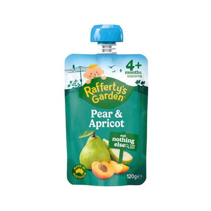 Rafferty's Garden Pear & Apricot Puree And Nothing Else Baby Food Pouch 4+ M ... 120g