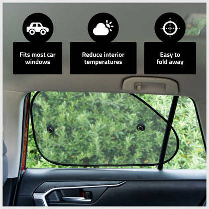 All Set Side Twist Mesh Sunshades - 650 x 400mm - 2 Pack - Black