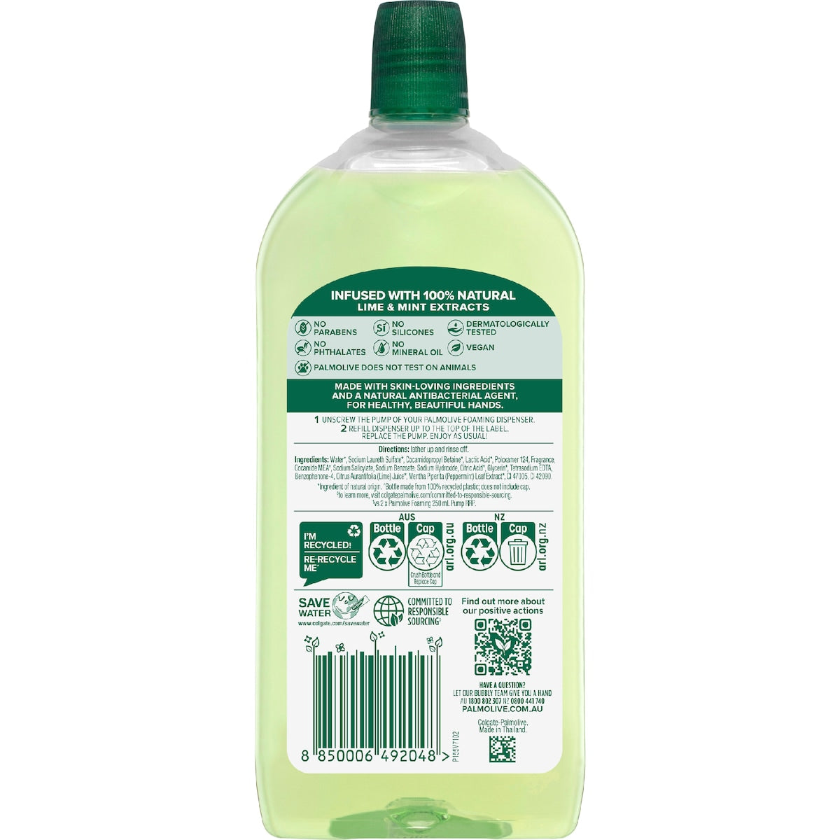 Palmolive Antibacterial Foaming Hand Wash Lime & Mint Refill 500ml