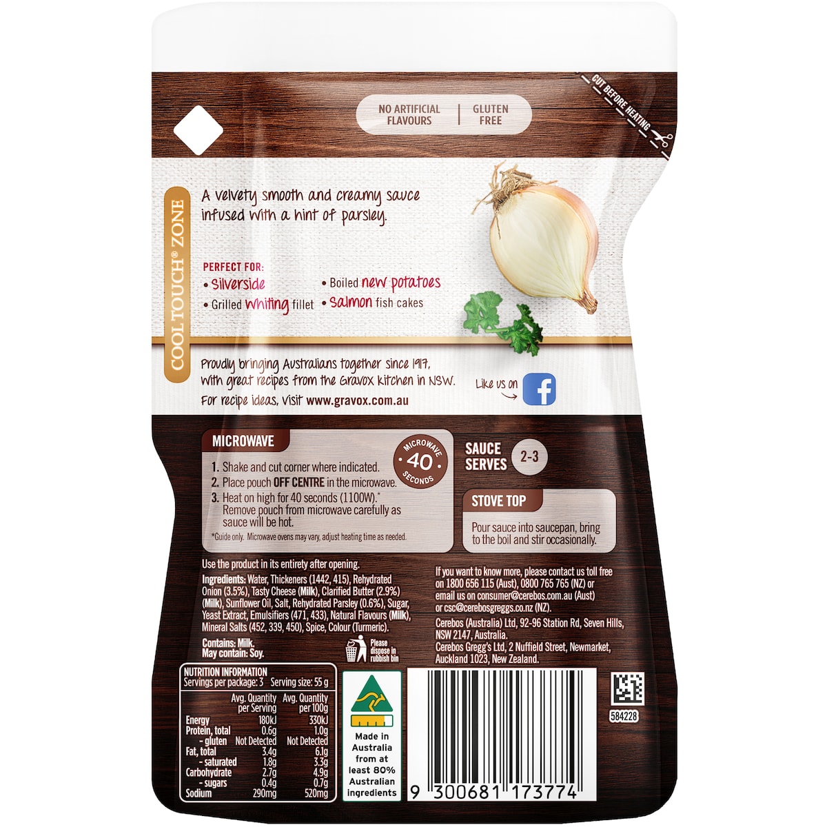 Gravox Parsley White Finishing Liquid Sauce Pouch 165g