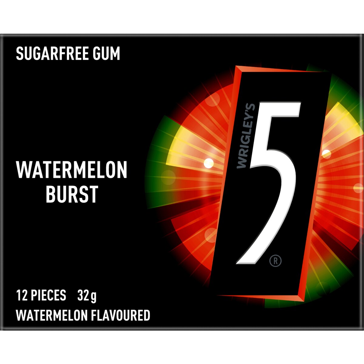 5Gum Watermelon Burst Sugar Free Gum 12pc 32g