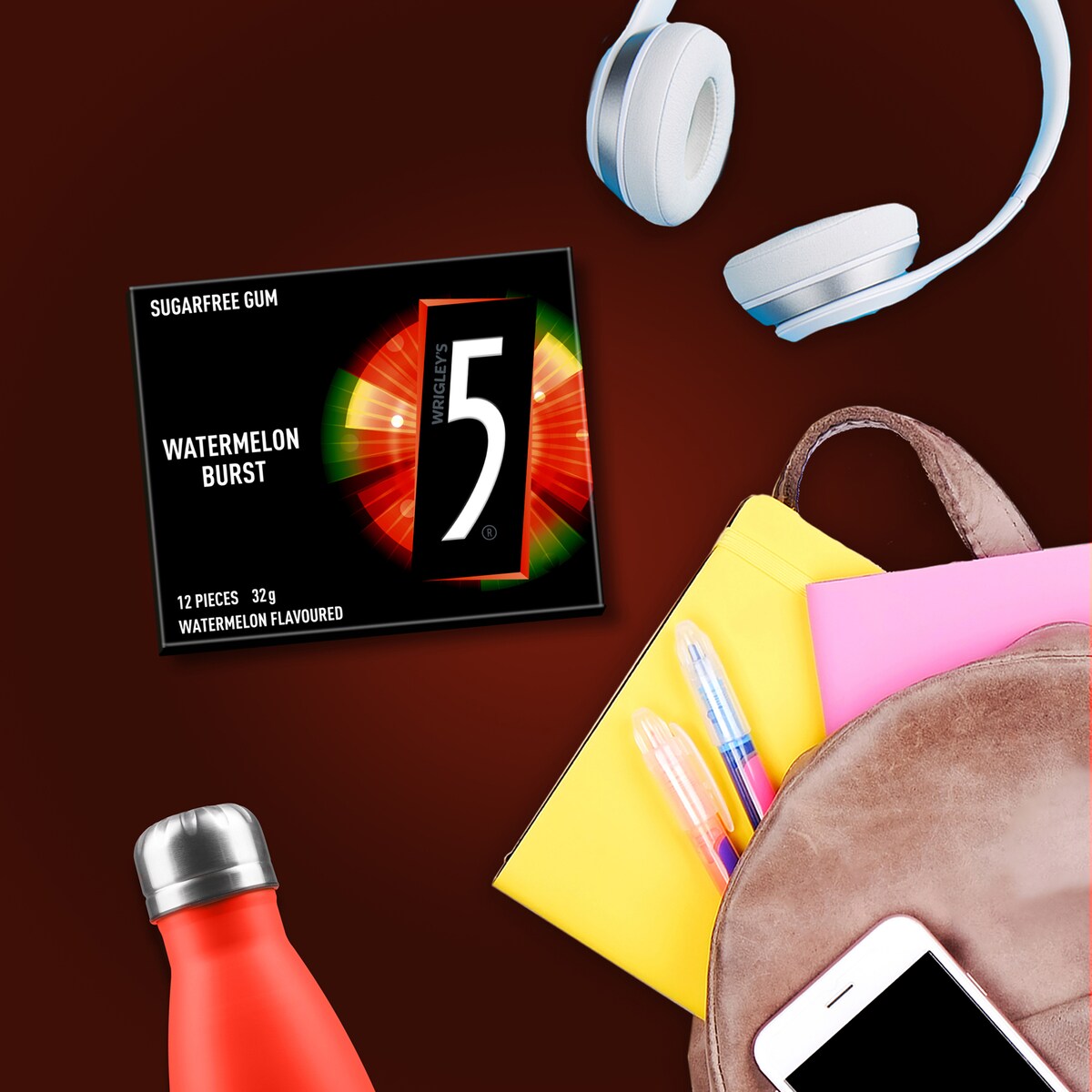 5Gum Watermelon Burst Sugar Free Gum 12pc 32g