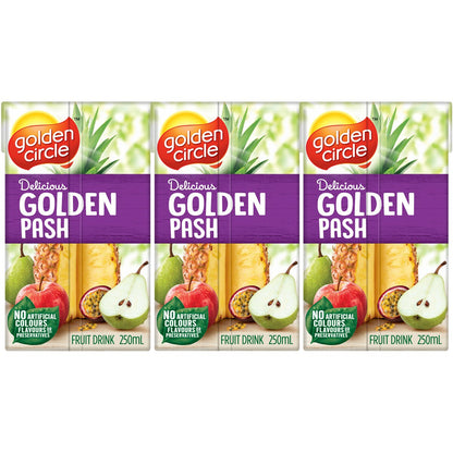 Golden Circle Fruit Drinks Lunch Box Poppers Multipack Golden Pash 250ml X6 Pack