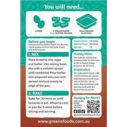 Greens Brownie Mix Chocolate 380g