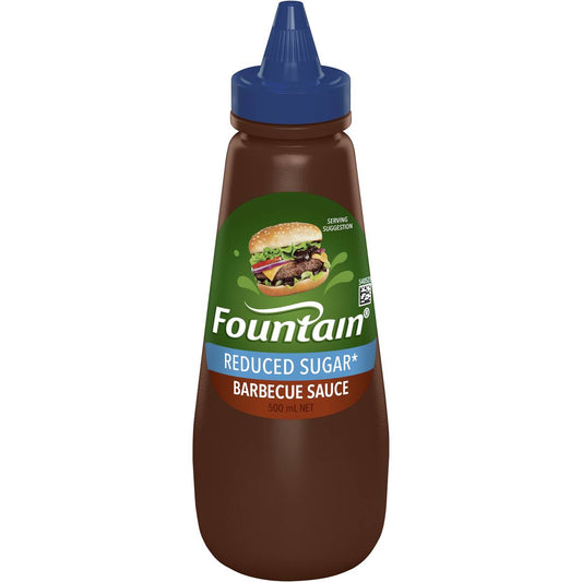 Fountain Barbecue Bbq Sauce Reduced Sugar 500ml