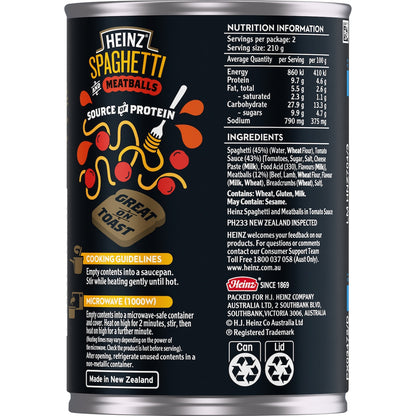 Heinz Canned Spaghetti & Meatballs 420g