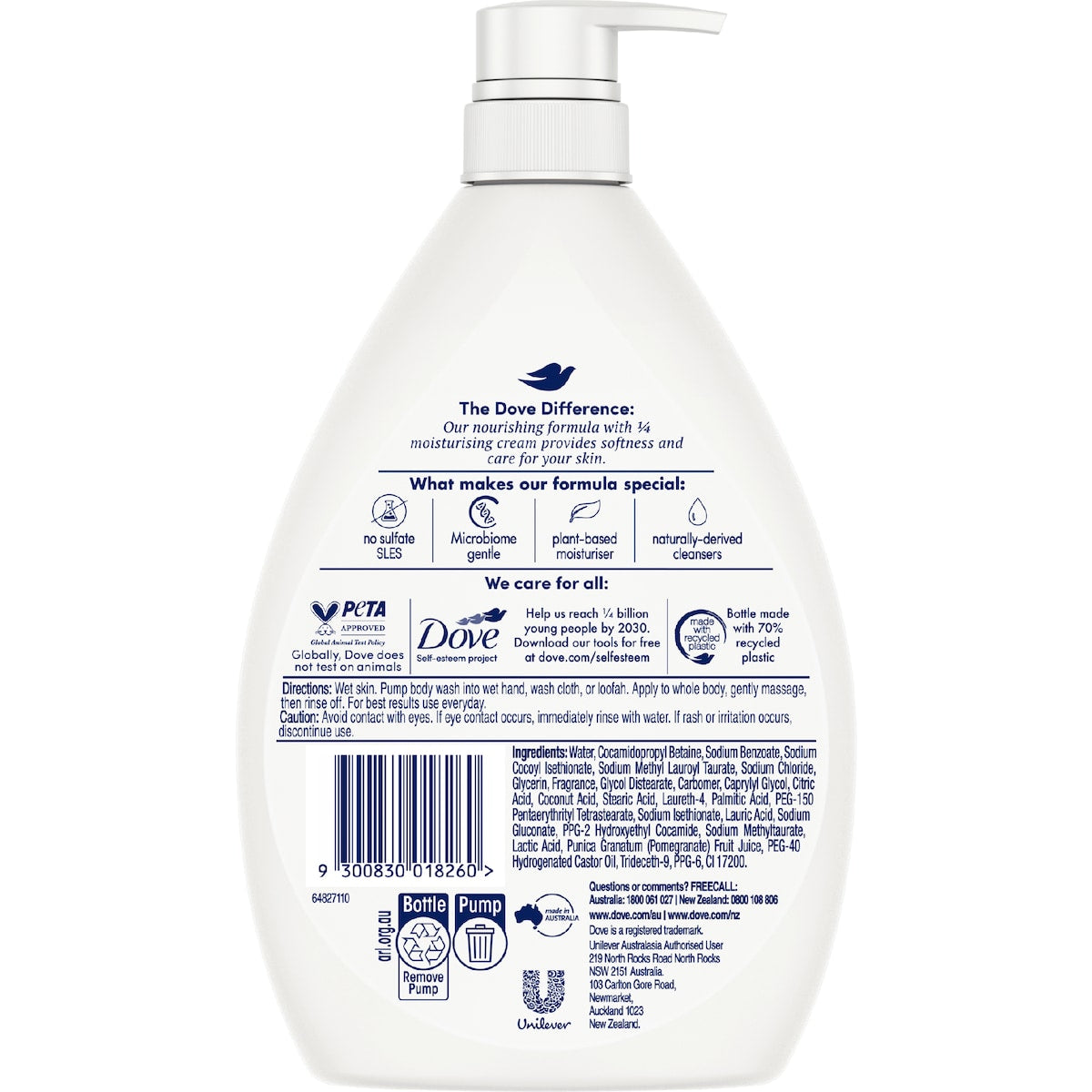 Dove Body Wash Fruity Nourish 1l