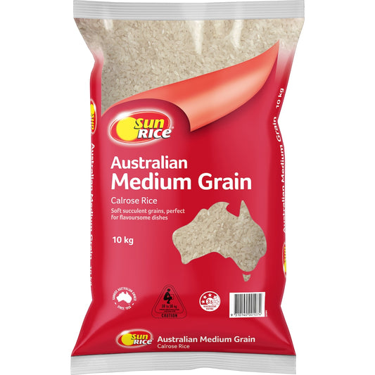 Sunrice White Rice Calrose Medium Grain 10kg