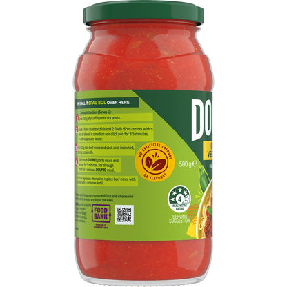 Dolmio Extra Garden Vegetables Tomato Pasta Sauce 500g