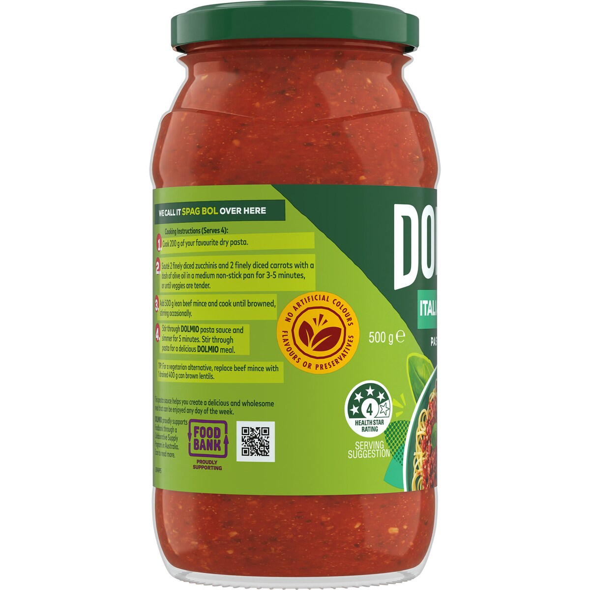 Dolmio Extra Italian Herbs Tomato Pasta Sauce 500g