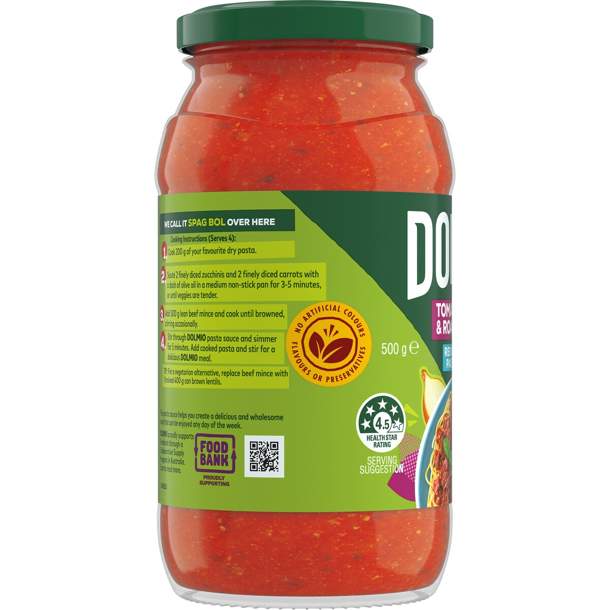 Dolmio Extra Tomato, Onion & Garlic Salt Reduced Pasta Sauce 500g
