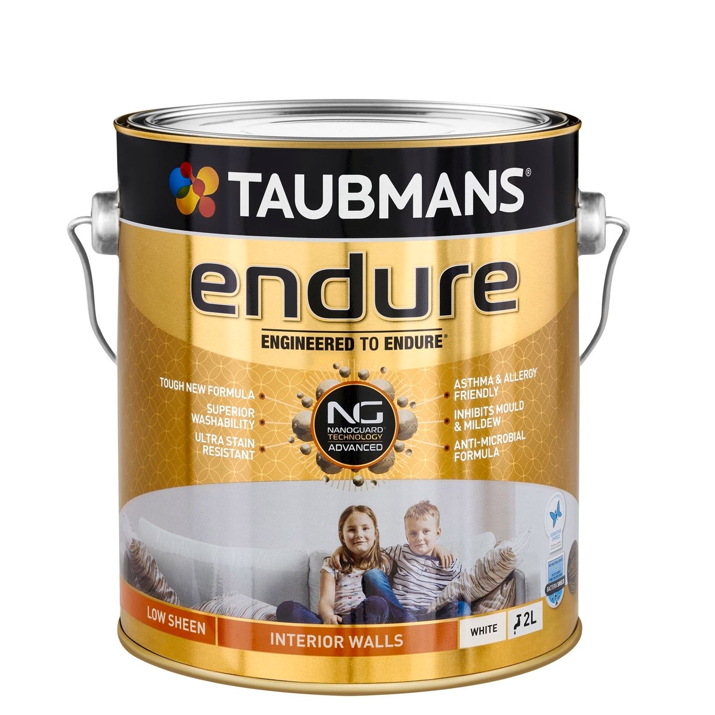 Taubmans Low Sheen Endure Interior Walls Paint - 2L - White