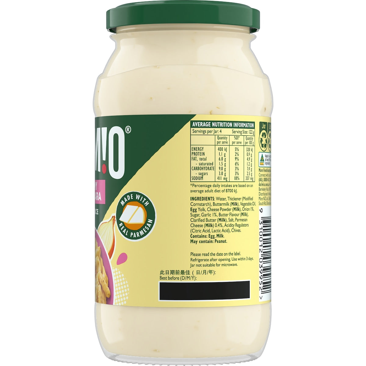 Dolmio Creamy Carbonara Pasta Sauce 490g