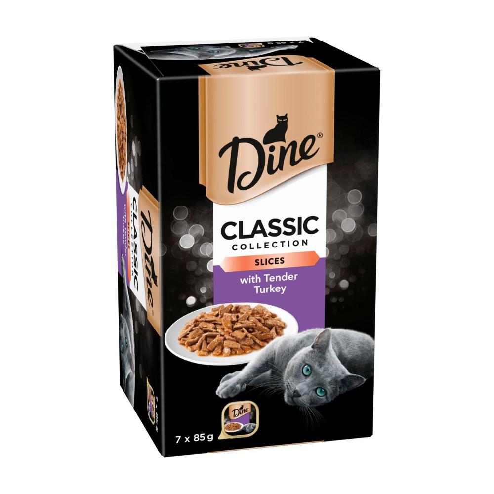 Dine Cuts In Gravy With Turkey Wet Cat Food 85g Tray - 7 pack