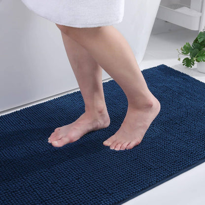 Barelli Chenille Bath Mat - 120 x 60cm - Navy