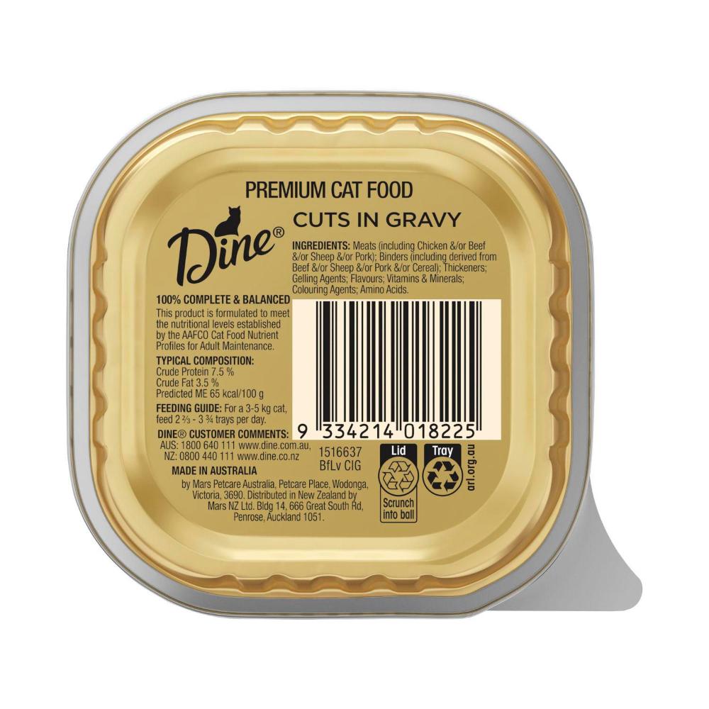 Dine Cuts In Gravy With Beef & Liver Wet Cat Food Tray - 85g