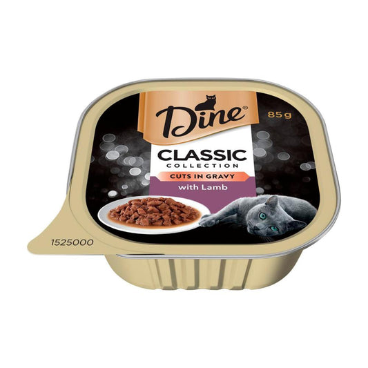 Dine assic Collection Adult Wet Cat Food Cuts in Gravy With Lamb Tray - 85g