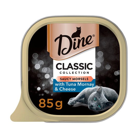 Dine assic Collection Adult Wet Cat Food Saucy Morsels with Tuna & Cheese Tray - 85g