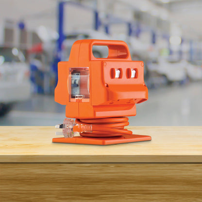 Arlec Heavy Duty Power Block - 4 Outlet - 2m - Orange