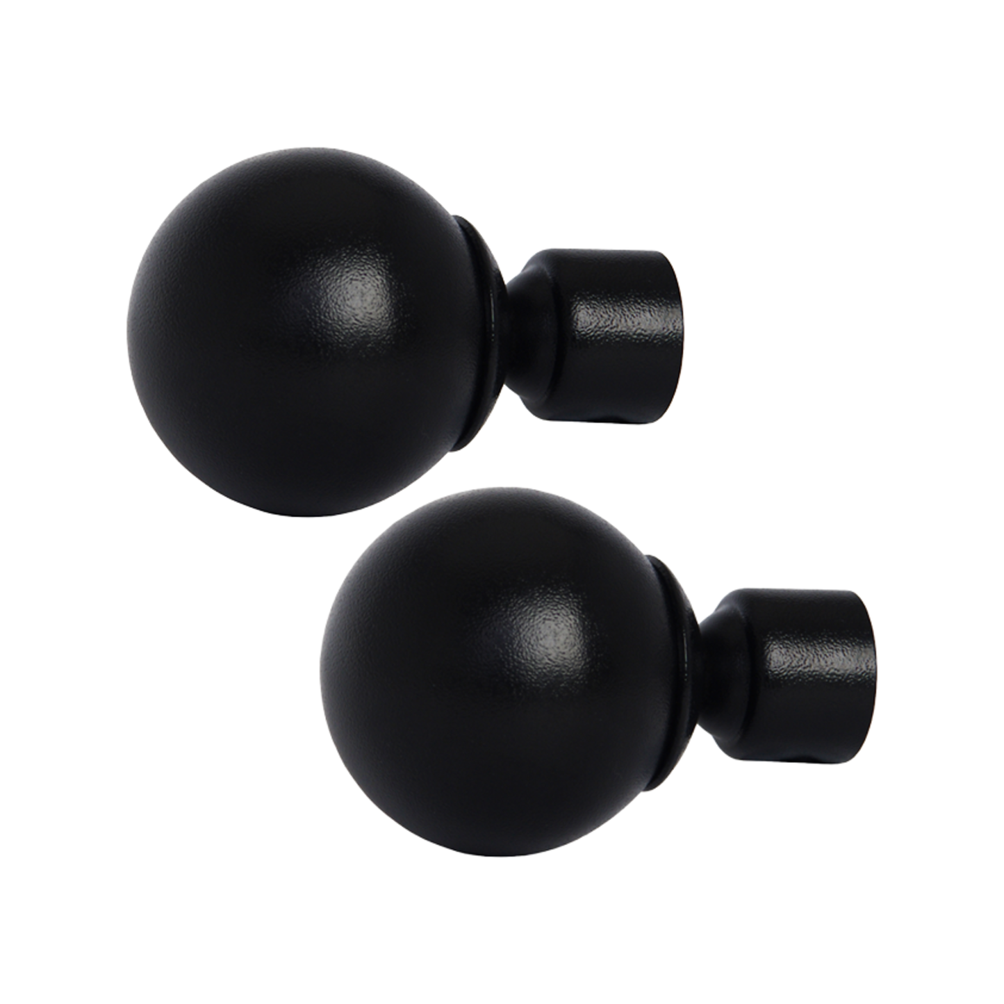 Pillar Ball Finial - 58mm - Black - 2 Pack