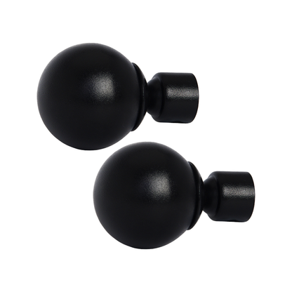 Pillar Ball Finial - 58mm - Black - 2 Pack