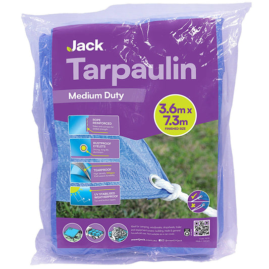 Jack Medium Duty Tarpaulin - 3.6 x 7.3m