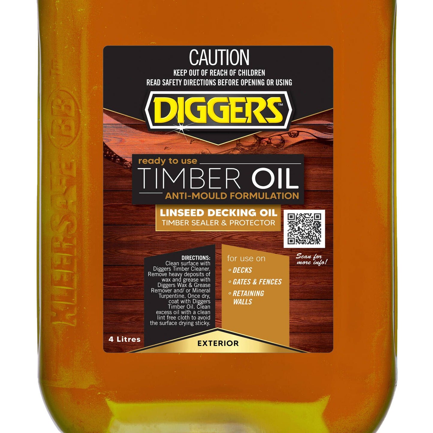 Diggers Anti Mould Timber Oil - 4L