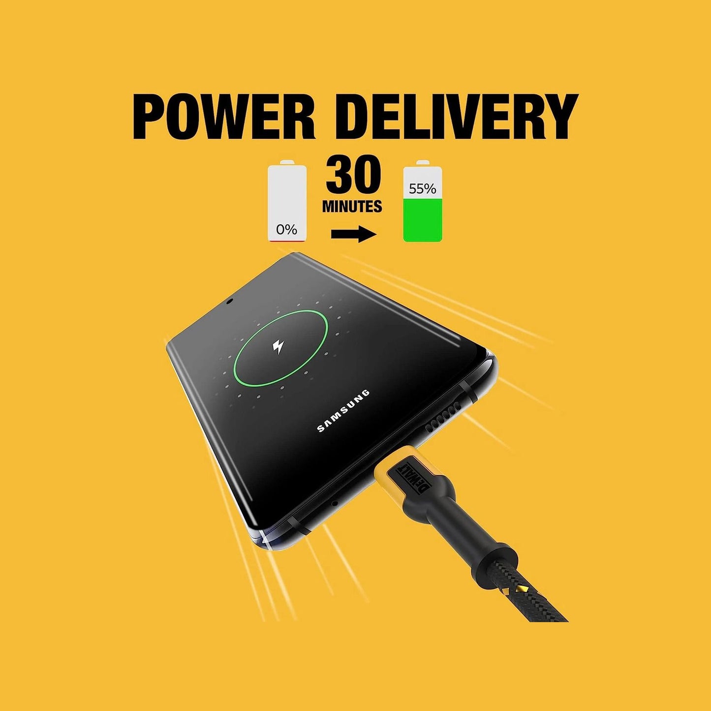 Dewalt USB-C to USB Charging Cable - 1.8m