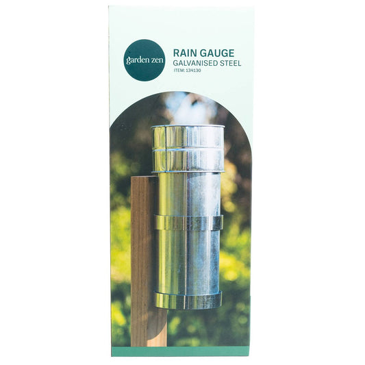 Garden Zen Rain Gauge - 130mm - Galvanised Steel - Professional Calibration