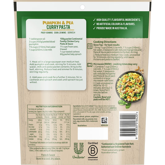 Continental Classics Pasta & Sauce Chicken Curry Family Pack 150g