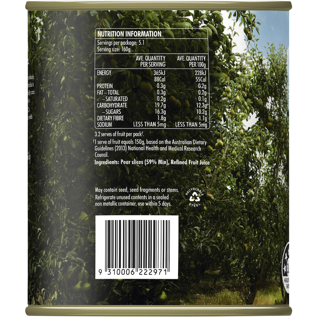 Spc Pears Sliced In Juice 825g